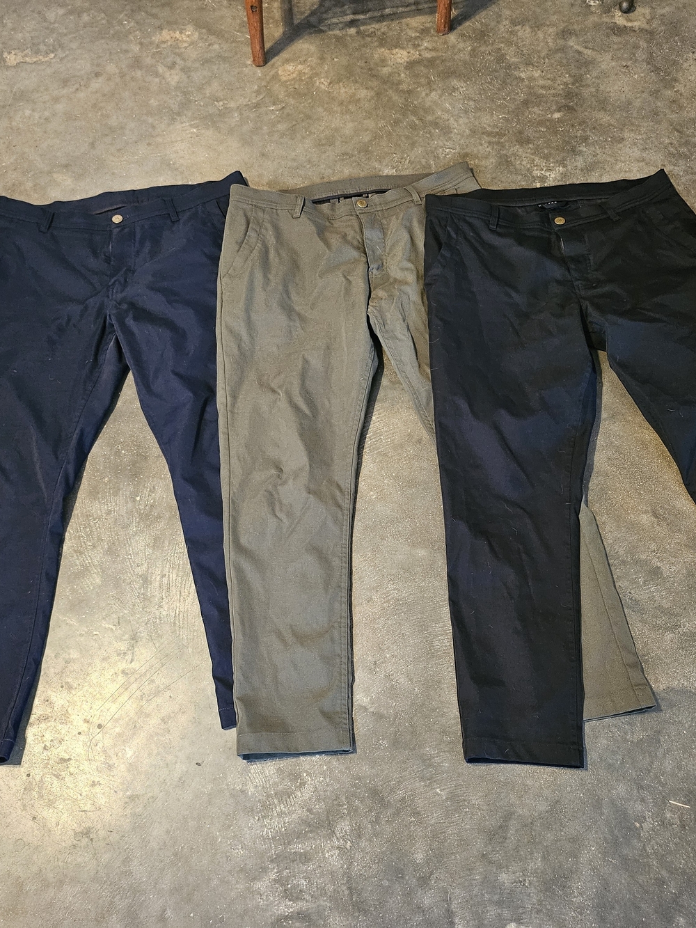 3 Pair Walter Sky WS-B01 Holf Performance Golf Pants, Black Navy Green 34